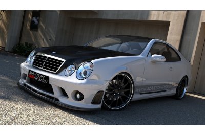 Накладка сплиттер на передний бампер W204 Look на Mercedes CLK W208